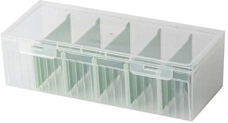 Durchsichtige Kartenbox Abdeckung aus Kunststoff inklusive verstellbarer Abschnitte zum Organisieren von Visitenkarten, Lernkarten, Sammlerstücken, Lernkartenbox