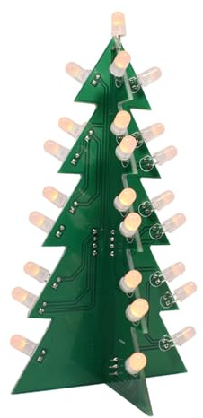 Spacnana Kit de Projet de Soudure d'arbre de Noël 3D, 33 Lumières Clignotantes LED RVB, Pratique de Soudage électronique avec Alimentation USB