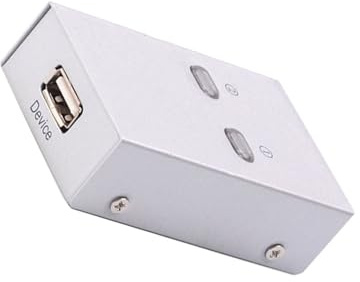 LIFKICH USB Druckserver Freigabe 2.0 Automatischer Umschalter Silber | Kunststoff und Metall, für Scanner und Multifunktionsdrucker, für Home und Kleines Büro