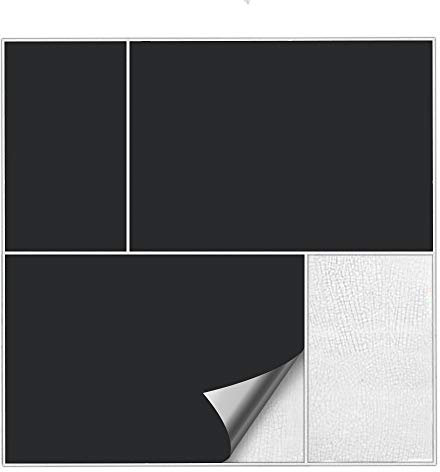 Kiwistar Fliesenaufkleber Schwarz Seidenmatt - 30 x 60 cm - 25 Stück - Klebefliesen zum Überkleben von Wandfliesen - Fliesensticker für Küche Bad Fliesenmuster - selbstklebend und wasserfest