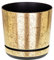 KORAD OLD GOLD flower indoor plant pot with saucer plastic gloss modern decorative planter with drainage holes (16cm - 6.3 inch)