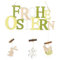 COM-FOUR® Türschild Frohe Ostern - Schriftzug mit Hase, Blume, Huhn für Ostern - Oster-Deko zum Aufhängen an Haustür, Wand, Fenster (gelb/grün - 1 Stück)
