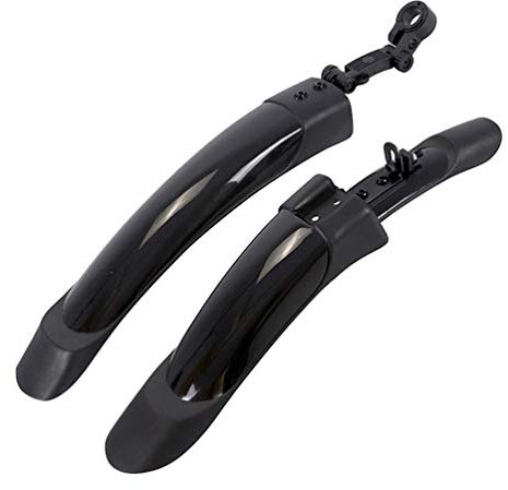 OttoBen Parafango Bici Set, Superficie Lucida Mountain Bike Protegge da Acqua e Sporco, Allargare Anteriore Posteriore Paraschizzi Paraspruzzi per MTB Bici da Città 24, 26 Pollici Nero