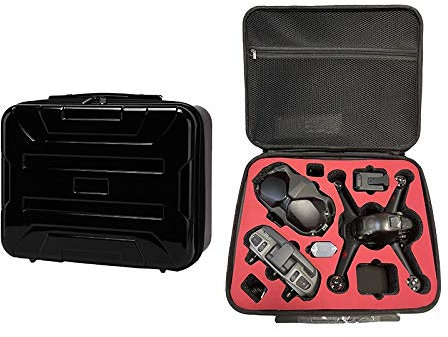 Fututech Hartschalenkoffer für DJI FPV, tragbare Aufbewahrungstasche für Drohne / Fernbedienung (Schwarz)