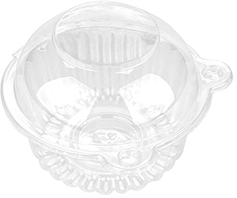 i-CHONY Individual Cupcake Container - 100pcs Cupcake Holder Plastic Disposable Clear Dome Single Cupcake Carrier Holder Muffin Individual Small Container Cases Box Cups