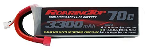 Roaring Top 3S LiPo Battery 11.1V RC Lipo 3300mAh 70C T Plug for RC Car Truck Truggy Airplane UAV Drone FPV Glider 3D Plane Park Flyers Vortex 400mm X-Sled