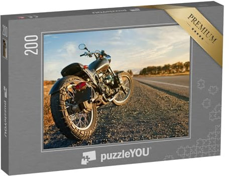 puzzleYOU: Puzzle 200 Teile „Motorrad unter freiem Himmel“ – aus der Puzzle-Kollektion Fahrzeuge