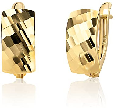 14 Karat 585 Gold Ohrringe Creolen Gelbgold Glänzend Ohrschmuck – EP01