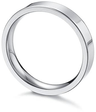 Musihy Herren Ring Hand, Eheringe XXL Ring Edelstahl Einfache Volltonfarbe Ringband Silber Ringgröße 12