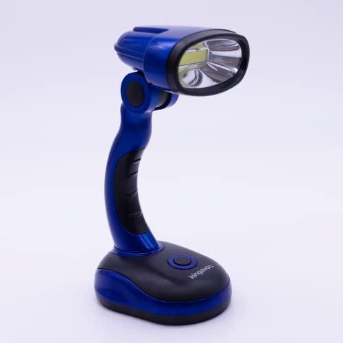 Marco Paul 3W COB Blue Desk Lamp Office Home Work Desk Light Adjustable Angle Head LED Light Battery Operated Bright Work Lamp Indoor Lighting Modern Contemporary Office Lamp (Blue)