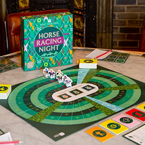 Talking Tables Pferderennen-Brettspiel für Familienspieleabend | Reitjockey, Alter 14+, Geburtstag