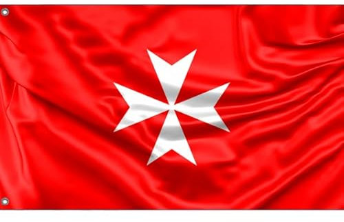Bandiera dell'Ordine Militare Sovrano di Malta | Stampa dal design unico | Made in EU (90 x 150 cm)