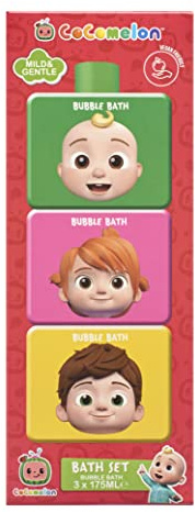 CoComelon 3 x 175ml Stackable Educational Bubble Bath Bottles