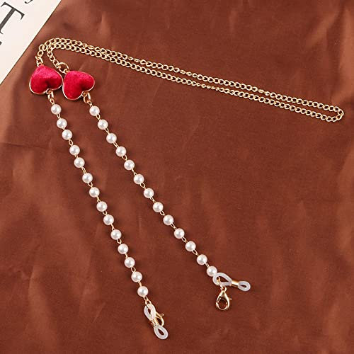 Brillenkette Fashion Pearl Checkerboard Student Sonnenbrille Maskenhalter Lanyard Love Charm Anti-Rutsch-Brille Kette Schmuck Für Frauen B2