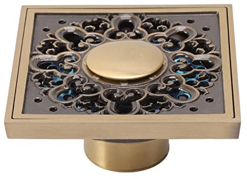 Kuuleyn Bodenablauf, Duschablauf, Bodenablauf aus Metall, Quadratisch, Retro-Stil, Wasserablauf, Duschablauf Mit Filter Für Das Badezimmer zu Hause