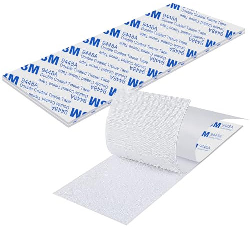 Klettband Selbstklebend Extra Stark, 2 Paare Klettverschluss Selbstklebender Weiß Nylon Klebepads Klett Power Länge 20cm,Breit 10cm Klettbänder für Haus, Büro, Garage