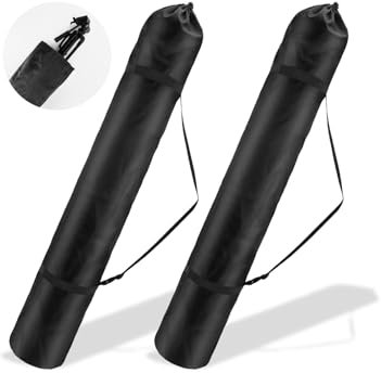 RAKUTE 2 Pcs Sac Trépied 120cm, Sac de Transport pour Trépied en Oxford Tissu, Housse pour Trépied de Micro Photographie Noir Pliable avec Sangle Rembourrée