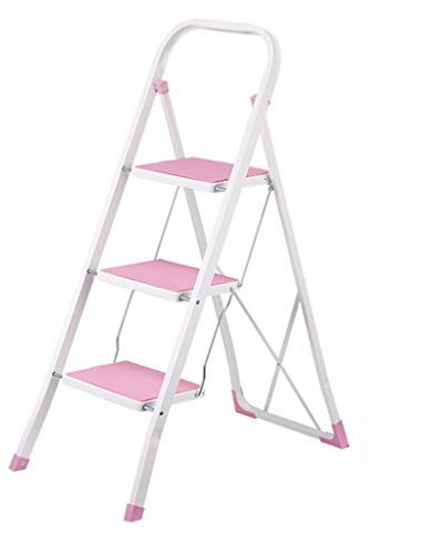 FLYIFE Tritthocker, Schlafsaal-Leiter, Büro, Zuhause, Klappleiter, Multifunktionale Außenleiter, Haushaltsleiter/Pink/465 X 35 X 1150Mm
