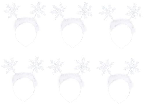 Serrage-tête Noël Flocons Neige Plumage 6 Pièces Décoration Coiffe Party