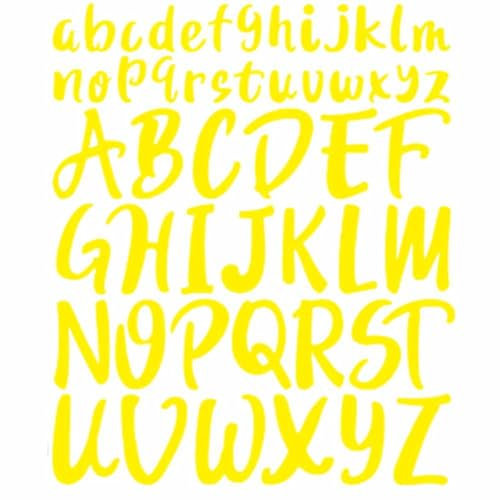 SHTGOI 5 Blatt Buchstaben Aufkleber Selbstklebende Alphabetische Aufkleber Groß- und Kleinbuchstaben Sticker Wasserfeste Vinyl Klebebuchstaben für DIY Scrapbooking Wasserbecher Postfach Gelb