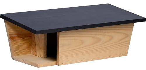 dobar® Spezial-Nistkasten für Bachstelzen - Spezial Nisthilfe zum Aufstellen - 45 x 18 x 15 cm - Kiefer - Dunkelbraun
