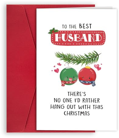 Lustige Weihnachtskarte für Ehemann, einzigartige Weihnachtskarte für Ihn Männer, humorvolle Weihnachtsgeschenke für den besten Ehemann, Freund, niedliche Weihnachtsgrußkarte von der Frau