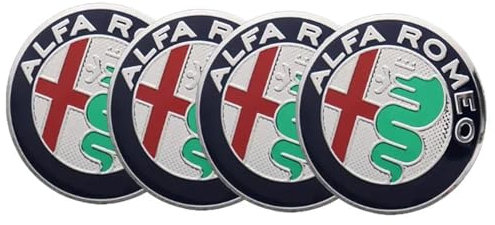 4 Stück Auto Rad Nabenkappen Aufkleber für Alfa Romeo Mito Giulia Giulietta 147 155 156 159 Stelvio,60mm,Radnabenkappen Logo-Aufklebern Wasserdicht Staubdicht Nabendeckel Radnabenabdeckung