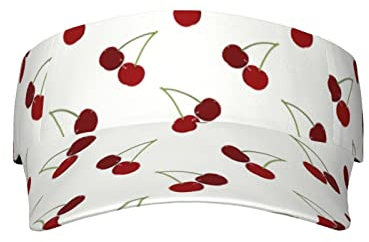 Sommerhut mit süßem Kirschmuster, Sonnenschutz, leeres Oberteil, leichte Sommerkappe für Erwachsene, siehe abbildung, One size