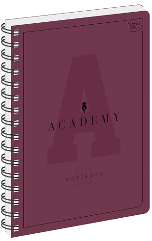 Interdruk ACADEMY Cahier à carreaux Format B5 (17 x 22 cm) Couverture en plastique et 3 intercalaires à onglets Reliure spirale 200 pages Papier 90 g/m² Qualité supérieure Super lisse Coins arrondis