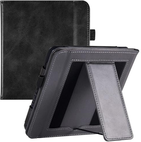 Couverture de Protection E-Book Étui avec Support pour Kobo Libra Color/Libra 2 / Libra H2O liseuse 7 , Housse en Cuir PU avec Deux dragonnes et Veille/réveil Automatique Cas de Livre électronique(