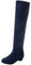Die Heels Stiefel für Winterschuh Komfort Knie lange dicke Stiefel über Frauen Frauen Stiefel Jack Damen Lammfell Schwarz (Blue, 40)