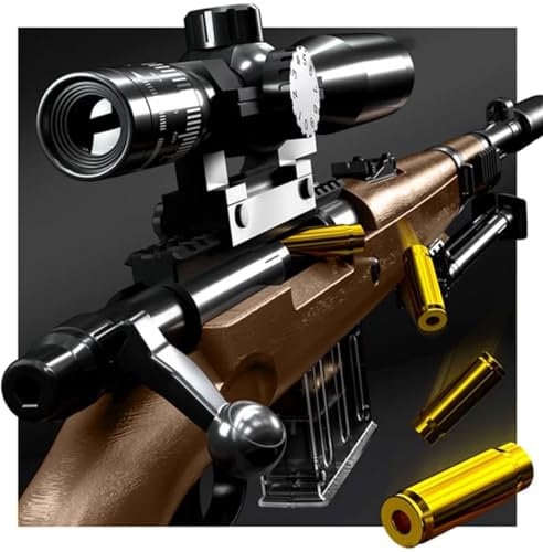 WXFFZ 98K Sniper Rifle automatischer auswurf Eva Soft Bullet Scharfschützengewehr 80 Fuß Langstreckenschießen manuelle Blasterpistolen mit Verstellbarer Lupe für 6–14 Jahre Kinder Spielzeugpistole