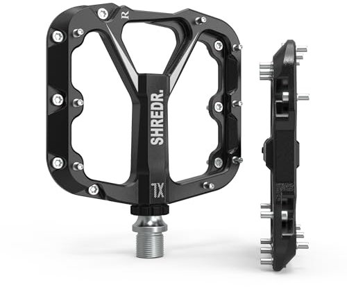 Shredr. Flat Pedale für MTB | Superleichte Flatpedals fürs Mountainbike | In 2 Größen und 9 Farben | ab 320 Gramm (schwarz, XL)