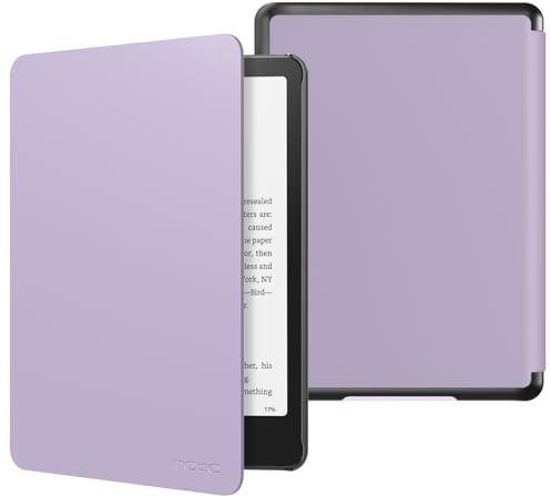 MoKo Funda para 7 Kindle Paperwhite 12th Generation 2024&Kindle Colorsoft Signature Edition 2024, PC Estuche Carcasa Estilo Niños con Auto Sueño/Estela, Taro Morado