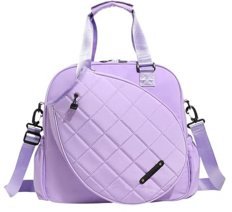 Aymzbd Tennistasche Badminton-Umhängetasche Tragbare Tragetasche Tennisschlägertasche Handtasche für Erwachsene im Freien Badmintonschläger Frauen Männer, Lila