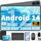 Tablet 12 Zoll Android 14 Tablet, 24GB(8+16)RAM+256 Storage(Expand to 1TB), Android Tablet mit Tastatur, Octa-Core, 2K 2000x1200 Display, 16MP Dual Kamera, 8000mAh, 5G WiFi,GPS,Bluetooth 5.0(Schwarz