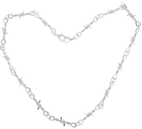 LIFKOME Barbed Wire Chain Necklace Punk Choker Metal Hip Hop Jewelry for Men and Women Party Gothic Rock Style