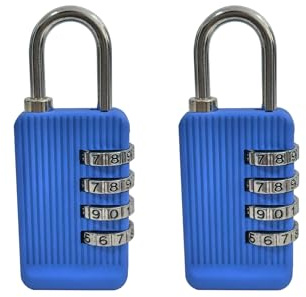 Dafape Kombinationsschließfachschloss, 2er Pack 4-stelliges Vorhängeschloss für Fitness-Außenzaun Tür Gepäck Rucksack Schrank Reise (Blau)