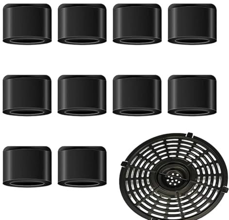 Air Fryer Rubber Bumpers,10 Pieces Air Fryer Tray Rubber Feet Replacement Parts Air Fryer Silicone Bumpers Rubber Heat Resistant Non-Scratch Protective Covers For Air Fryer Grill Pan Black