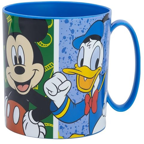 Taza infantil de plástico reutilizable para microondas de 390 ml de Mickey