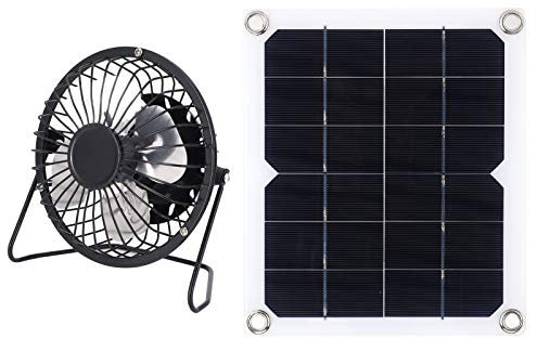 FTVOGUE 10W Solarpanel -Lüfter, Tragbar mit 2A -Arbeiten, Geeignet für Autobatterien, Wohnmobile, Gewächshaus, Camping, Sonnenkollektoren für Outdoor Zucht und Pflanzen