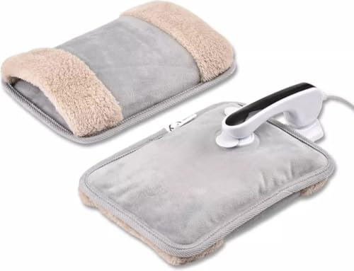 Luxema Electric Hot Water Bottle with Hand Warmer - Wireless & Rechargeable - Heating Pad for Abdomen, Neck, Back & Bed - Grey