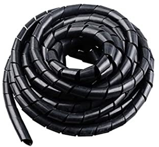 Guaina for cavi a spirale in PE ignifugo (3-10 mm x 3 m) for PC, auto, elettronica(Black,8mm 3m)