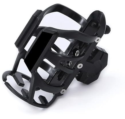 Porte-gobelet pour Moto pour Harley Davidson Sportster 883 1957-2019, Porte-gobelet pour Guidon de Moto, Porte Bouteille d'eau Porte Bidon, Porte-gobelet de Boisson de Moto,A Black