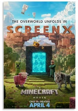 Minecraft Poster Movie Vintage Comic Game Für Zimmer, Ästhetische Leinwand-Wandkunst, Schlafzimmer-Dekor Poster 12x18inch(30x45cm)