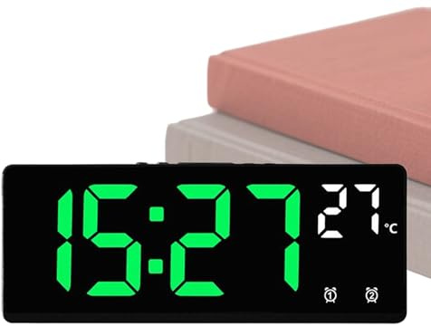 Pomurom Digitaler Wecker – Wecker, Schlummerfunktion, Schreibtisch-Digitaluhr, Temperaturanzeige, Coole Gadgets, Uhr für Tisch, Hotel, schwere Schläfer, Büro, Nachttisch, Geburtstag, Erwachsene