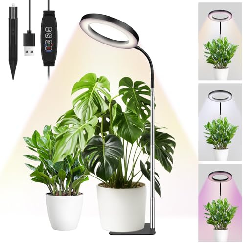 APXEL Grow Lights for Indoor Plants, 72 Full Spectrum LED Floor Plant Light | 3 Color Modes Grow Lamp with Stand, 3/9/12 Timer, 10 Level Dimmable, 30-160cm Adjustable Height [Energy Class F]