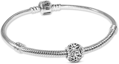 PANDORA Damenarmband Silber Geschenk-Set Sonne, Mond & Sterne 21476 | Schmuck Bundle mit Armband und Charm für Frauen zeitlos & modern
