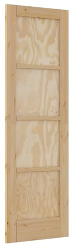 Owoxanthellate Schiebetür Innentür aus Kiefernholz und Sperrholz, Rustikale Zimmertür Holz, Scheunentür für Innenbereich, Platzsparendes Schiebetürblatt, Natur, 61 x 198,5 cm