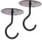 2 Pack Round Ceiling Hook Metal Ceiling Plate Hanging Hook Screws Mount for Planter Flower Basket Fans (Black)